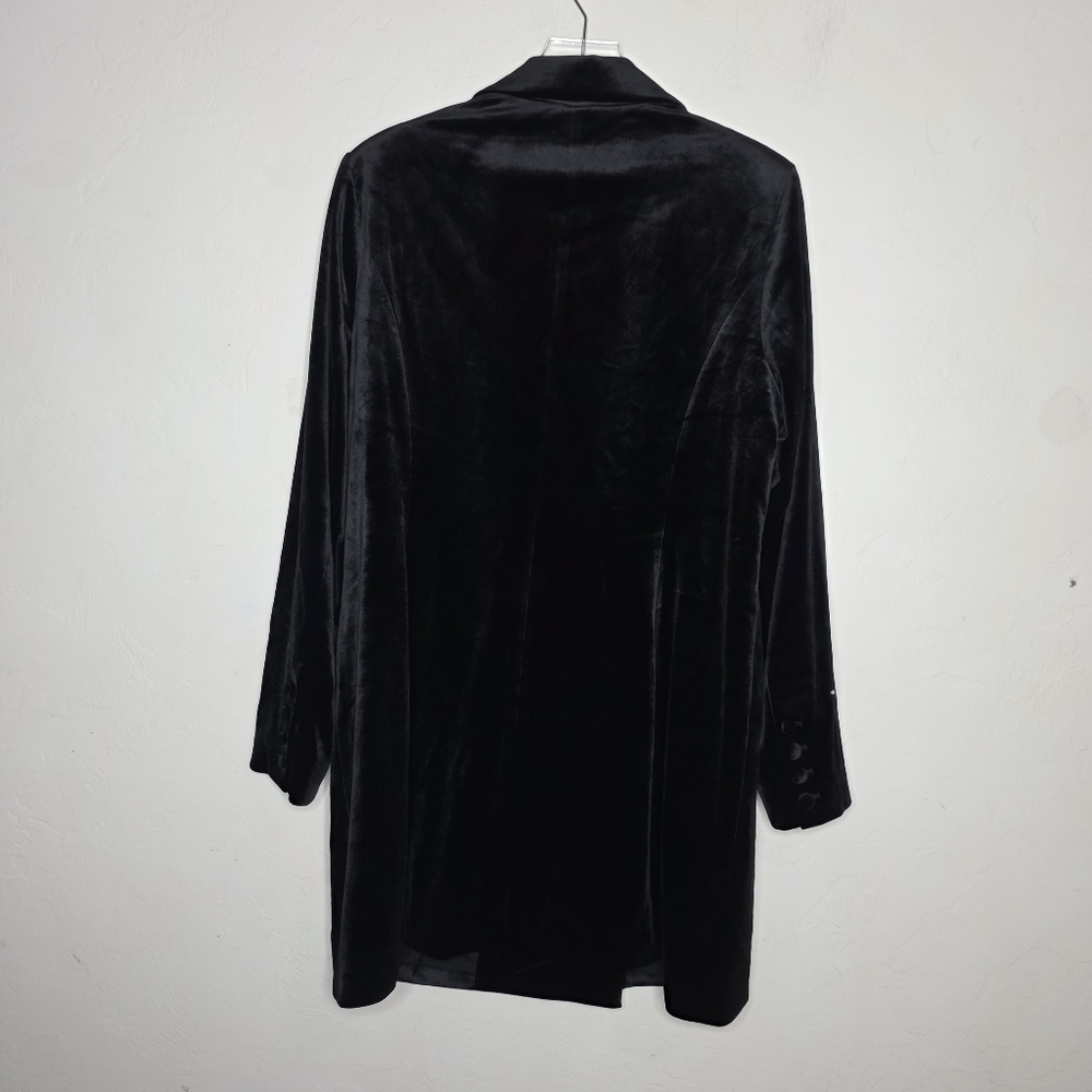 Good American Exec Double-breasted Velvet Mini Dress In Black Tuxedo dress 2X - Picture 8 of 11